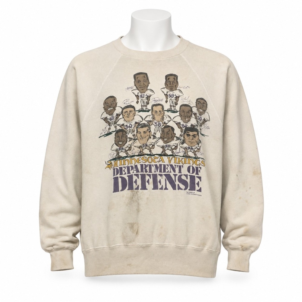 Vintage Minnesota Vikings Department Of Defense Sweatshirt Men's‎ XL White 1989